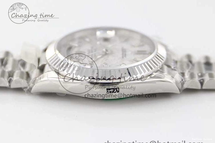 0126 FashionForward Day Date 40mm SS 904L Steel TWF 1:1 Best Edition Meteorite Crystal Dial on SS Bracelet A 2360